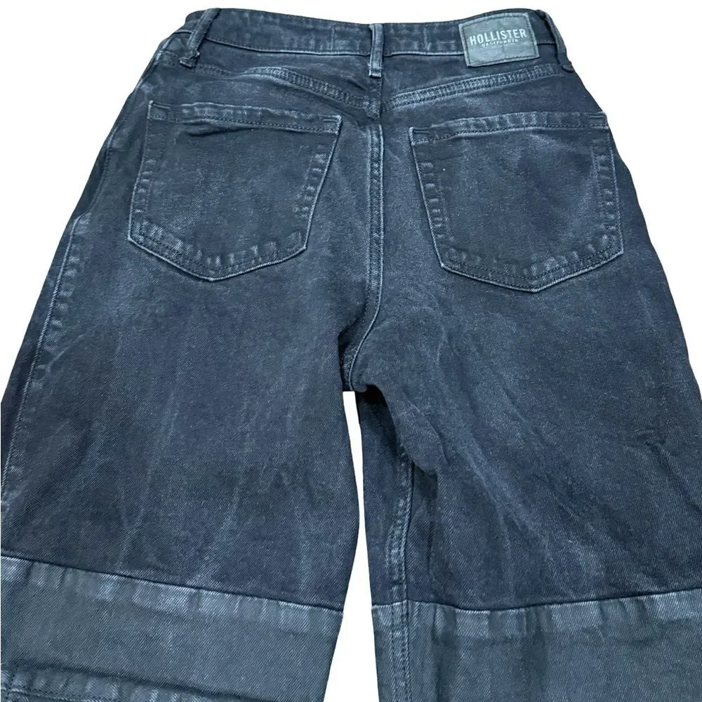 Hollister Ultra‎ High-Rise Black Patchwork Dad Jeans – Size 26 Long